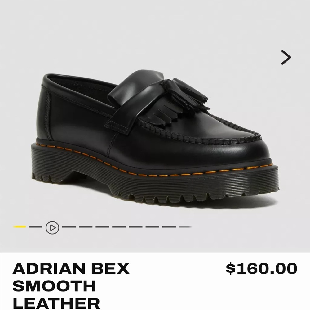 NEW Adrian Bex Dr. Martens Tassel platform loafers 7